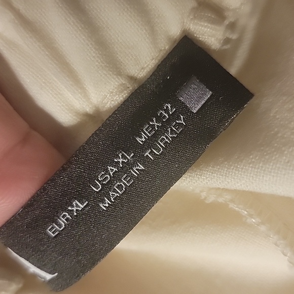 Zara Men's cream with black details draw string cuffed jogger pants size XL - Picture 16 of 16